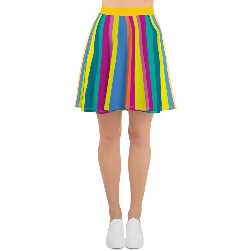 Multi Star Women Skater Skirt