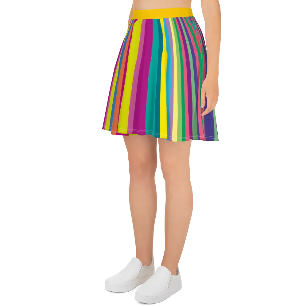 Multi Star Women Skater Skirt