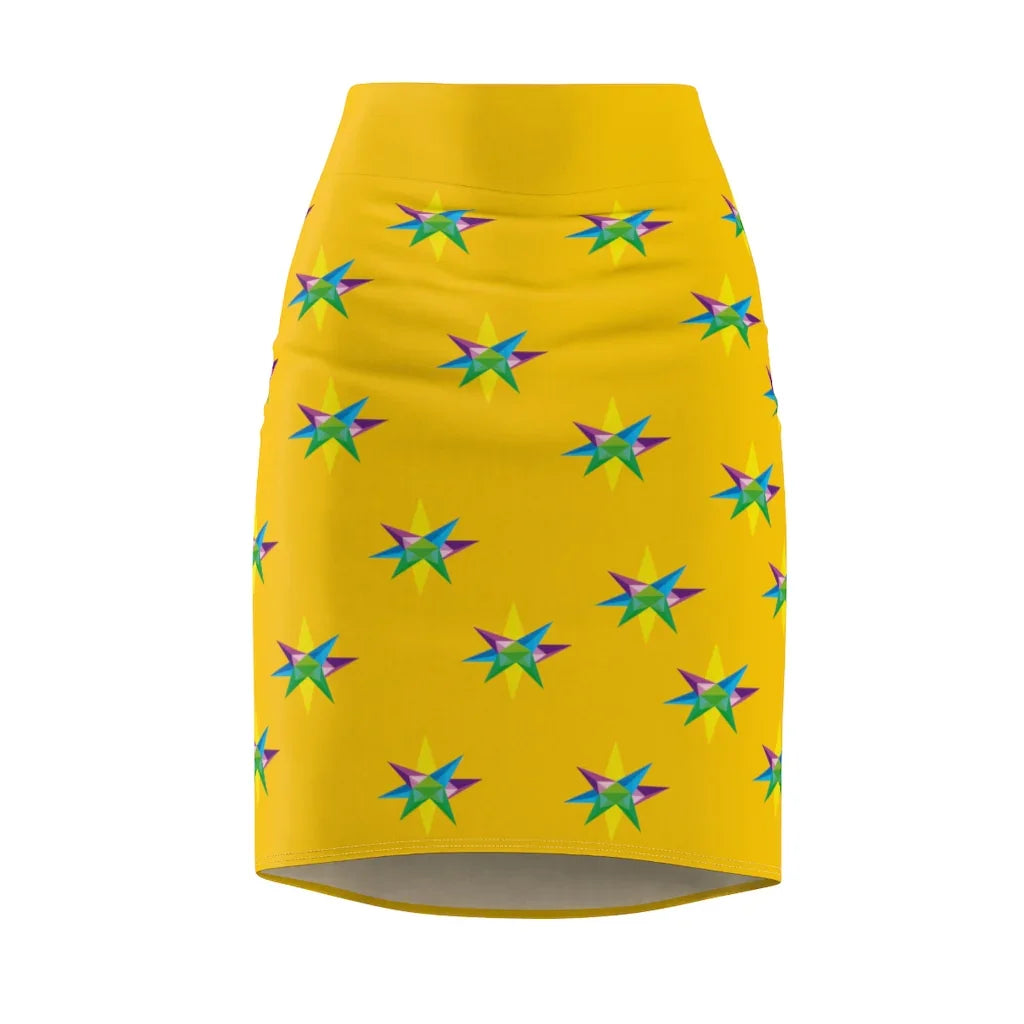 Multi Star Women Pencil Skirt
